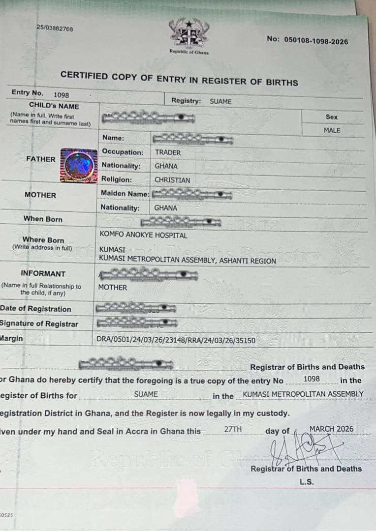 Birth certificate