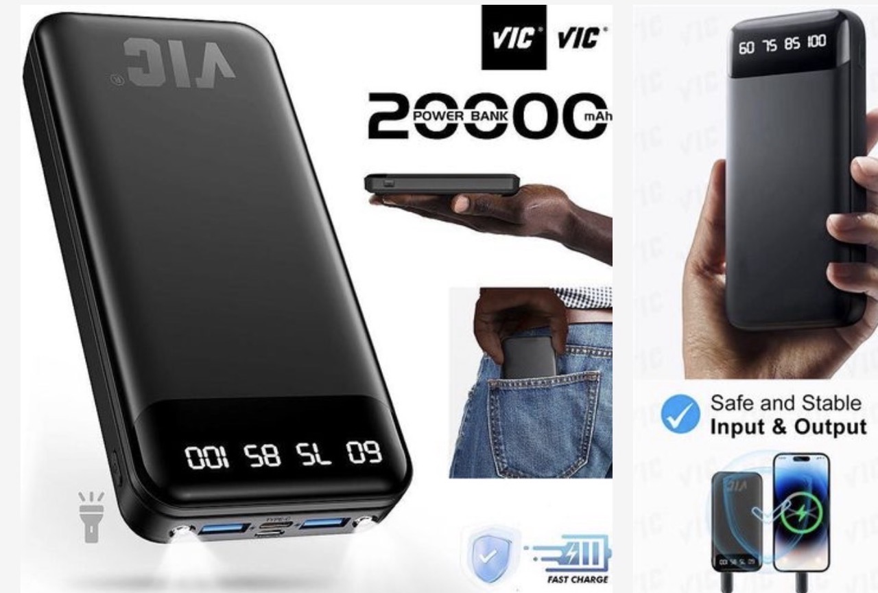 W20000mah power bank+ dual led lights+ portable charge+ ultra light battery pack